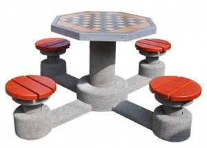 Stolik betonowy do gry w szachy ośmiokątny